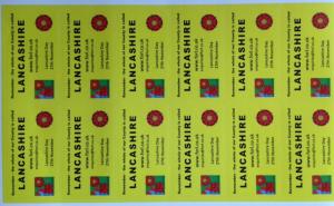 New envelope labels produced promoting Lancashire
